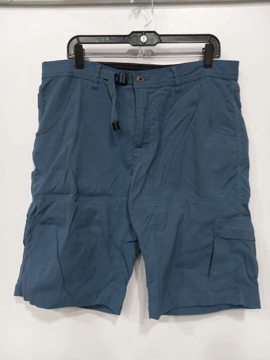 Prana Men's Blue Cargo Shorts Size XL image number 1