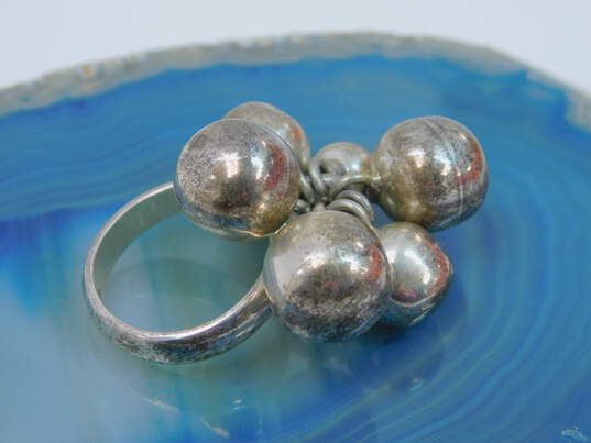 Artisan 925 Modernist Orb Ball Beads Chacha Unique Band Ring 19.9g image number 3