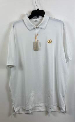 NWT Peter Millar Mens White Summer Comfort Short Sleeve Polo Shirt Size XL