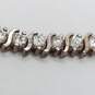 Sterling Silver Crystal 7in Tennis Bracelet 11.3g image number 3