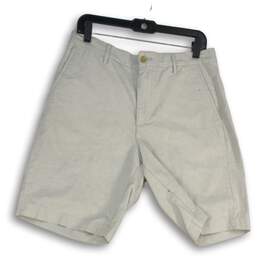 NWT Chaps Mens Gray Stretch Flat Front Oxford Bermuda Shorts Size 33W X 10