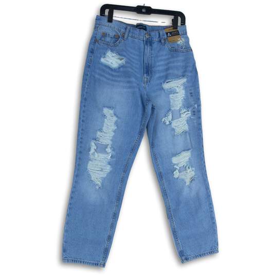 NWT Aeropostale Womens Light Blue Distressed 5-Pocket Design Mom Jeans Size 10 image number 1