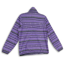 Womens Grey Lavender Geometric Mock Neck Long Sleeve Pullover Sweater Size S alternative image