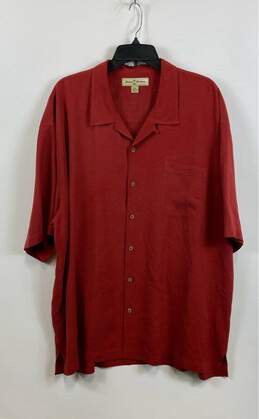 Tommy Bahama Mens Red Short Sleeve Spread Collar Button-Up Shirt Size XXL