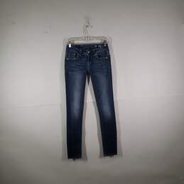 Womens Medium Wash 5 Pocket Design Denim Skinny Leg Jeans Size 26