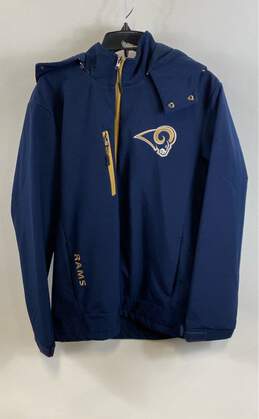 NFL Mens Blue Los Angeles Rams Football Full-Zip Windbreaker Jacket Size Large