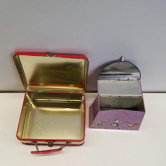 Bundle of 2 Vintage Assorted Tin Lunch Boxes image number 6