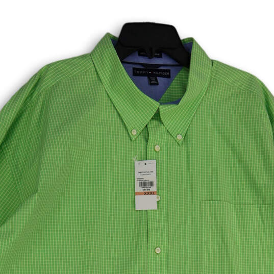 NWT Mens Green Collared Long Sleeve Pullover Button-Up Shirt Size 3XL image number 4