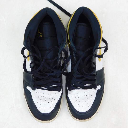 Jordan 1 Mid White Pollen Black Men's Shoe Size 9 image number 5