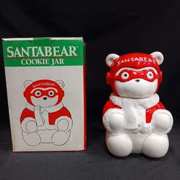 Dayton Hudson Vintage 1987 Santa Bear Aviator Themed Cookie Jar IOB