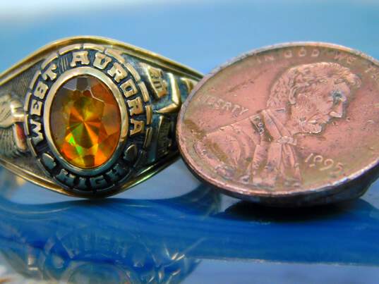10K Yellow Gold Citrine 1989 Class Ring 6.3g image number 5
