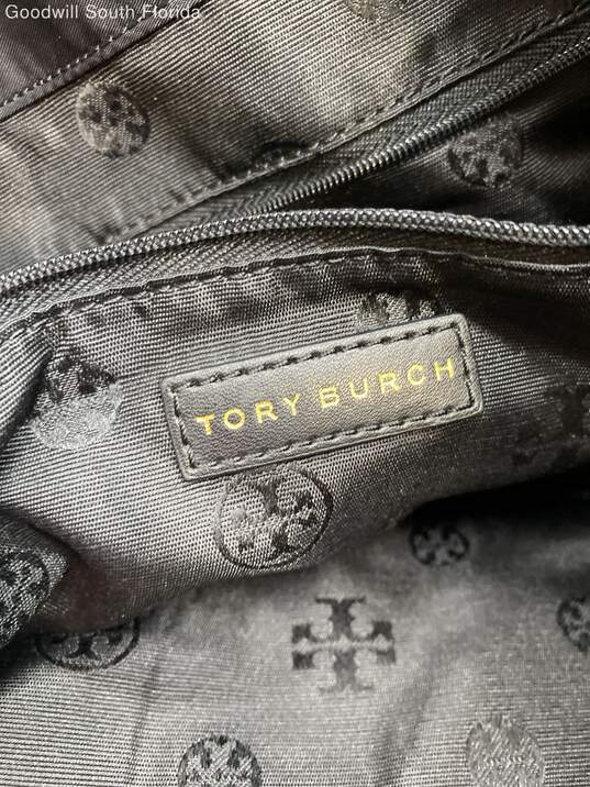 Tory Burch Womens Ella Black Double Handle Inner Pockets Lined Tote Handbag image number 5