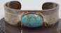 Southwestern Artisan 925 Sterling Silver Faux Turquoise Brooch & Cuff Bracelet 37.2g image number 5
