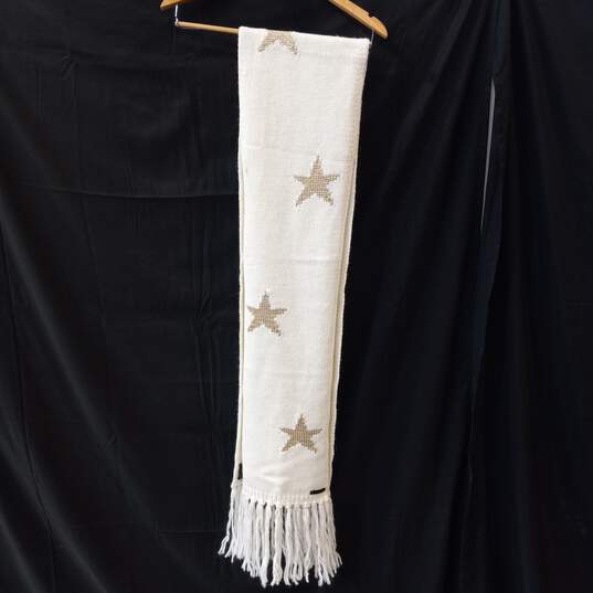 Coach Women's White Scarf w/Gold Stars image number 5