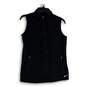 Womens Black Mock Neck Full-Zip Golf Windbreaker Vest Size Small image number 1