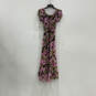 NWT Womens Multicolor Floral Print Short Sleeve Round Neck Maxi Dress Sz XS image number 2