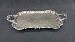 Silver Plated Footed Serving Platter w/ Handles