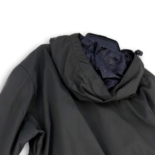 Womens Black Stretch Pockets Full-Zip Windbreaker Jacket Size Large image number 4