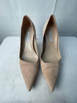 Women M.M. Lafleur Beige Suede High Heel Shoes Size 9.5 alternative image