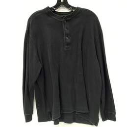 Roundtree & Yorke Black Henley Shirt Men's Size L