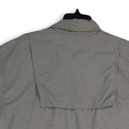 NWT Mens Gray Collared Short Sleeve Flap Pocket Button-Up Shirt Size XL
