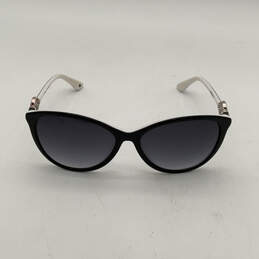Womens Ferrara Black White Full-Rim Classic Cat-Eye Sunglasses With Case alternative image
