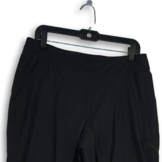 NWT Womens Black Flat Front Slash Pocket Pull-On Ankle Pants Size Large image number 3