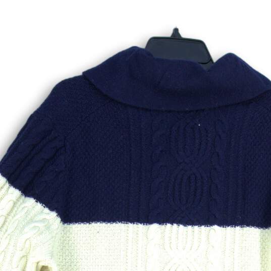 Brooks Brothers Mens Navy Blue Cream Knitted Collared Pullover Sweater Size XL image number 4