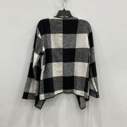 NWT Womens Black White Check Long Sleeve Open Front Cardigan Sweater Size L alternative image