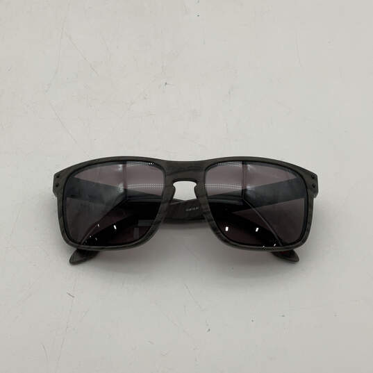 Mens OO9102-B7 Gray UV Protection Polarized Full-Rim Square Sunglasses image number 3