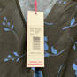 NWT Womens Black Blue Floral Short Sleeve V-Neck Wrap Blouse Top Size Small image number 3