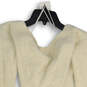 NWT Womens Off-White Fuzzy Cropped Long Sleeve Pullover Sweater Size L image number 4