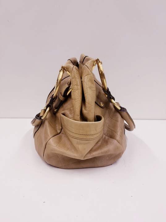B. Makowsky Brown Leather Tote Bag Cheetah Print Interior image number 4