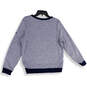 Womens Blue Gray Knitted Crew Neck Long Sleeve Pullover Sweater Size M image number 2