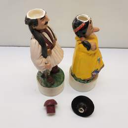 Alberta's Molds  Set of 2 Vintage Ceramic Decanters Indian/Greek alternative image