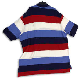 Mens Multicolor Striped Spread Collar Short Sleeve Golf Polo Shirt Sz 4XLT alternative image