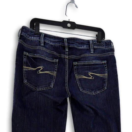 Womens Blue Denim Medium Wash Pockets Stretch Bootcut Leg Jeans Size 33 image number 3