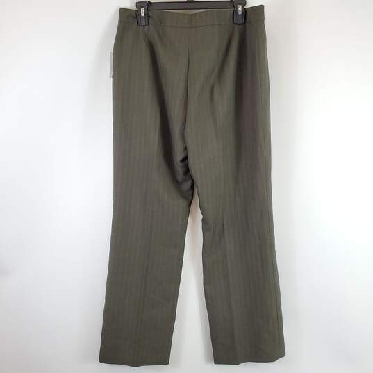 Kasper Women Green Striped Pants Suit Sz 12P NWT image number 9