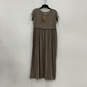 NWT Womens Brown Short Sleeve Round Neck Pullover Maxi Dress Size Medium image number 1