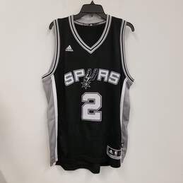 Adidas Mens Black San Antonio Spurs Kawhi Leonard #2 Basketball Jersey Sz L