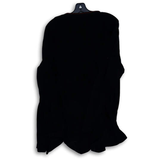 Womens Black Long Sleeve Open Front Tight Knit Cardigan Sweater Size 3 image number 2