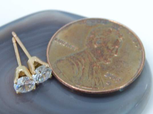 10K Yellow Gold CZ Stud Earrings 0.7g image number 5