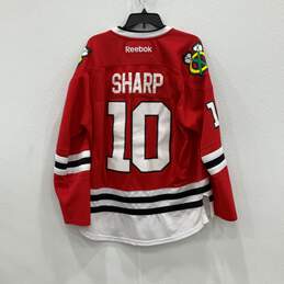 Mens Red Chicago Blackhawks Patrick Sharp #10 NHL Hockey Jersey Size Large alternative image