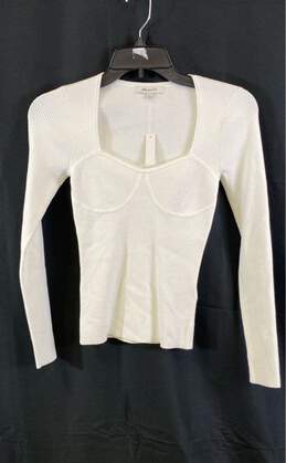 Madewell Women's White Ribbed Long Sleeve - XS NWT