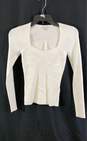 Madewell Women's White Ribbed Long Sleeve - XS NWT image number 1