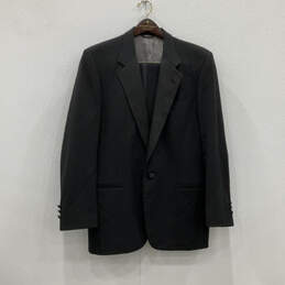 Mens Black Long Sleeve Blazer & Pants 2 Piece Suit Set Size 41L/34L-35