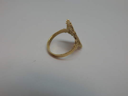 Buy the Romantic 10K Yellow Gold Flower Cut Out Ring 2.6g | GoodwillFinds