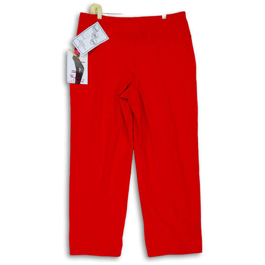 NWT Womens Red Flat Front Straight Leg Tummy Control Sailor Pants Size XL image number 2