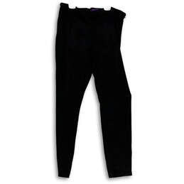 Womens Black Flat Front Stretch Side Zip Straight Leg Ankle Pants Size 12