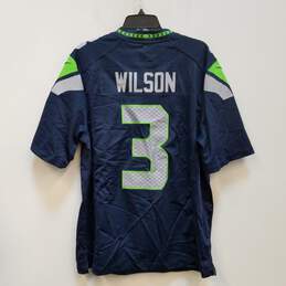 Mens Blue Seattle Seahawks Russell Wilson #3 Football NFL Jersey Size L alternative image